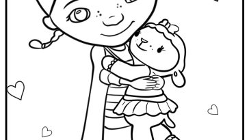 Doc mcstuffins and lambie detailed coloring sheet