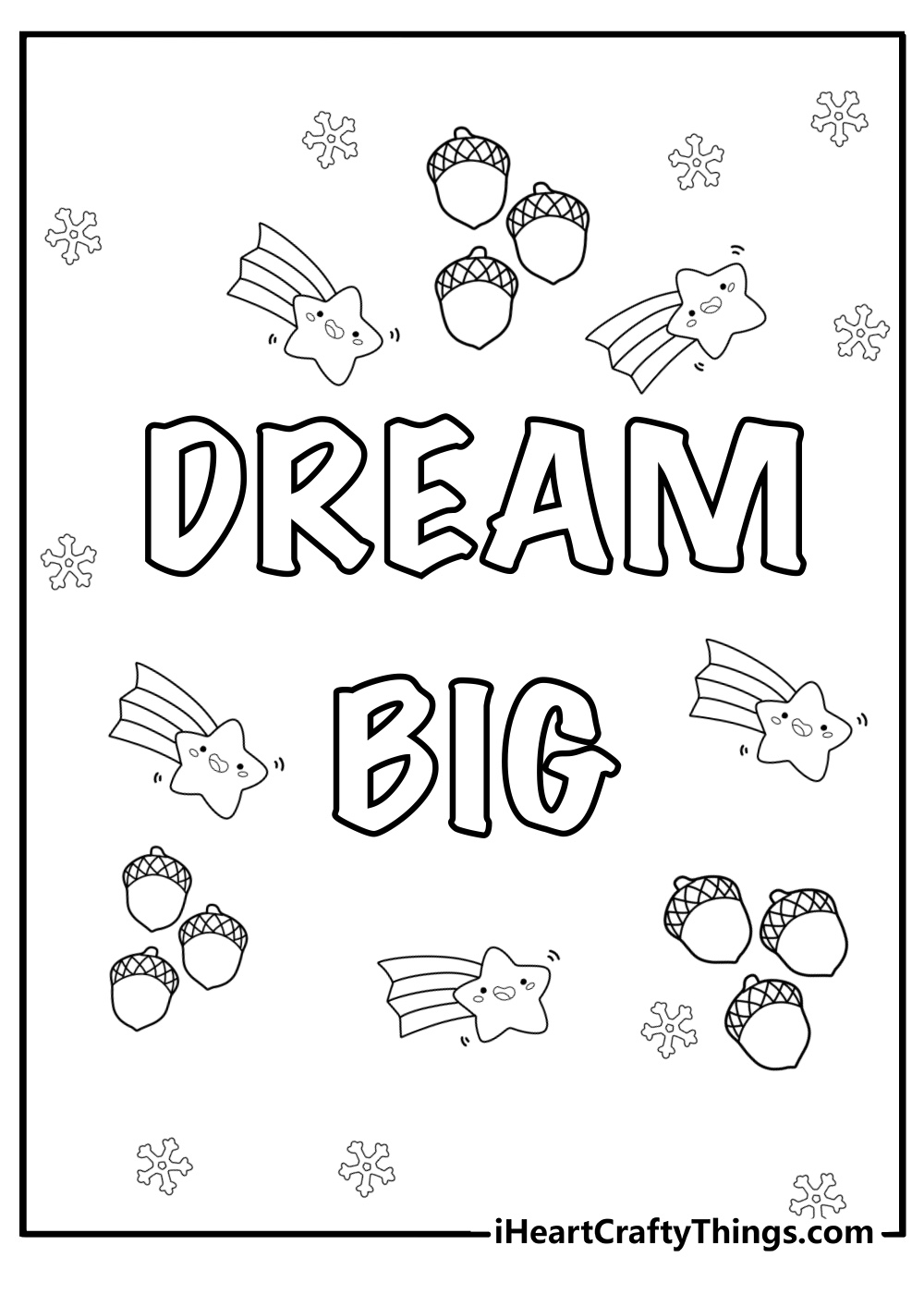 Dream big quote fun printable coloring sheet