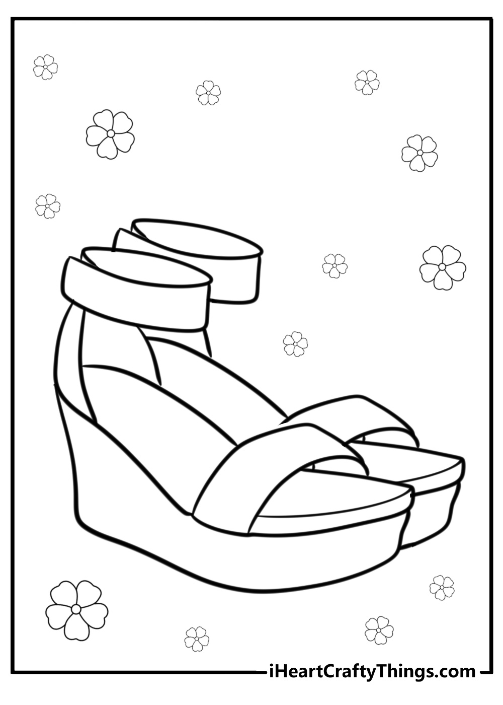 Fashionable wedge heels free pdf shoe coloring page