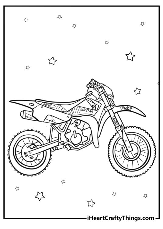Fox dirt bike coloring pages