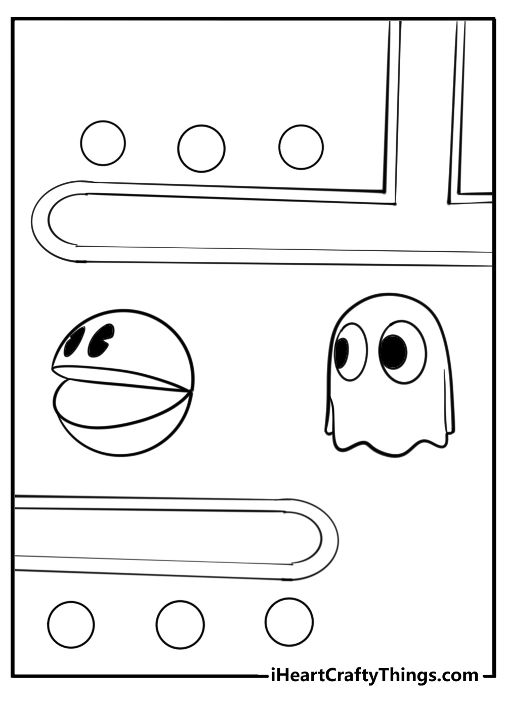 Ghost blinky ready to chase pac man coloring sheet