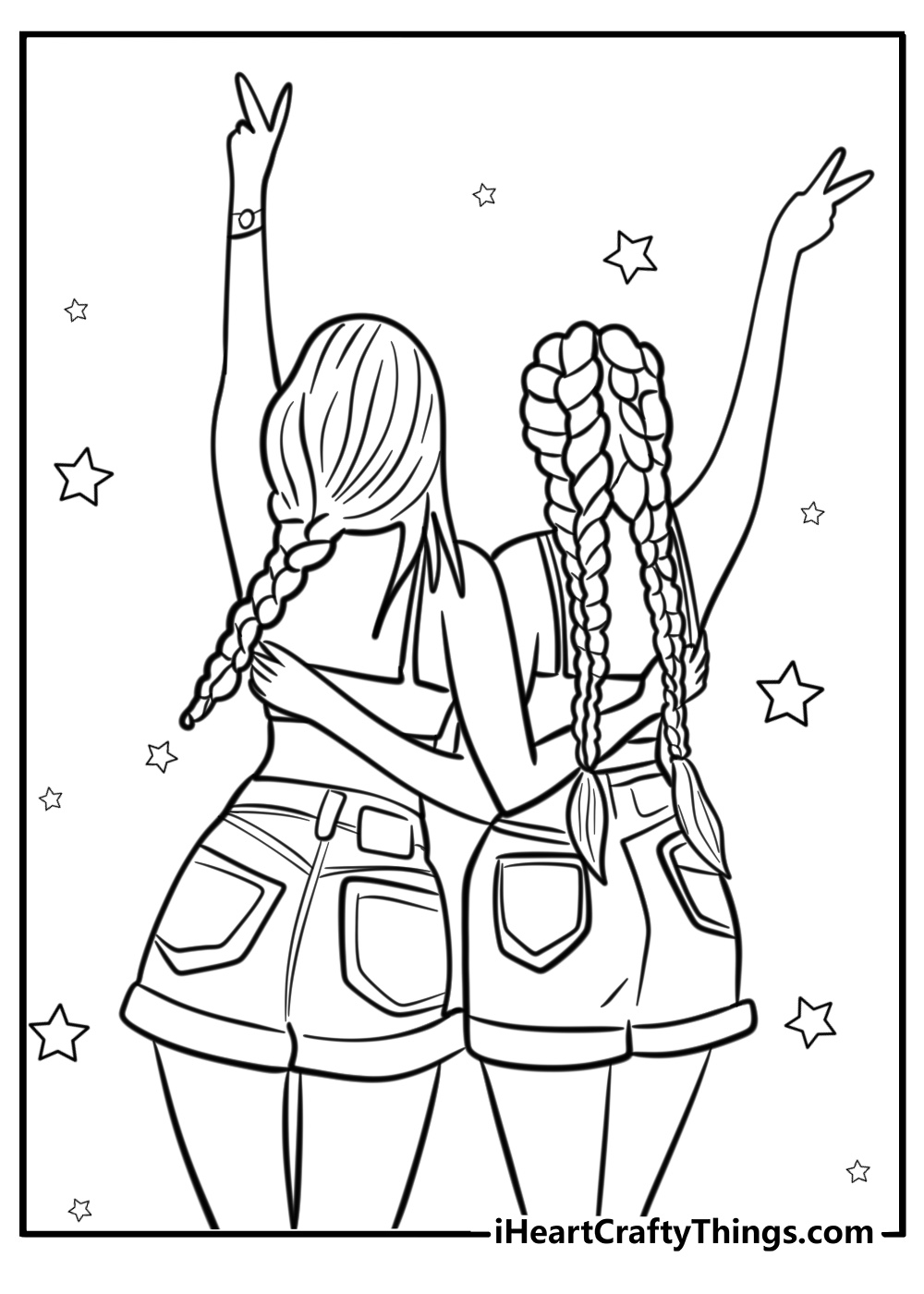 Girl best friend coloring pages