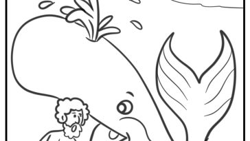 God's message to jonah in the whale free pdf coloring sheet