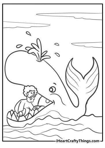 God's message to jonah in the whale free pdf coloring sheet