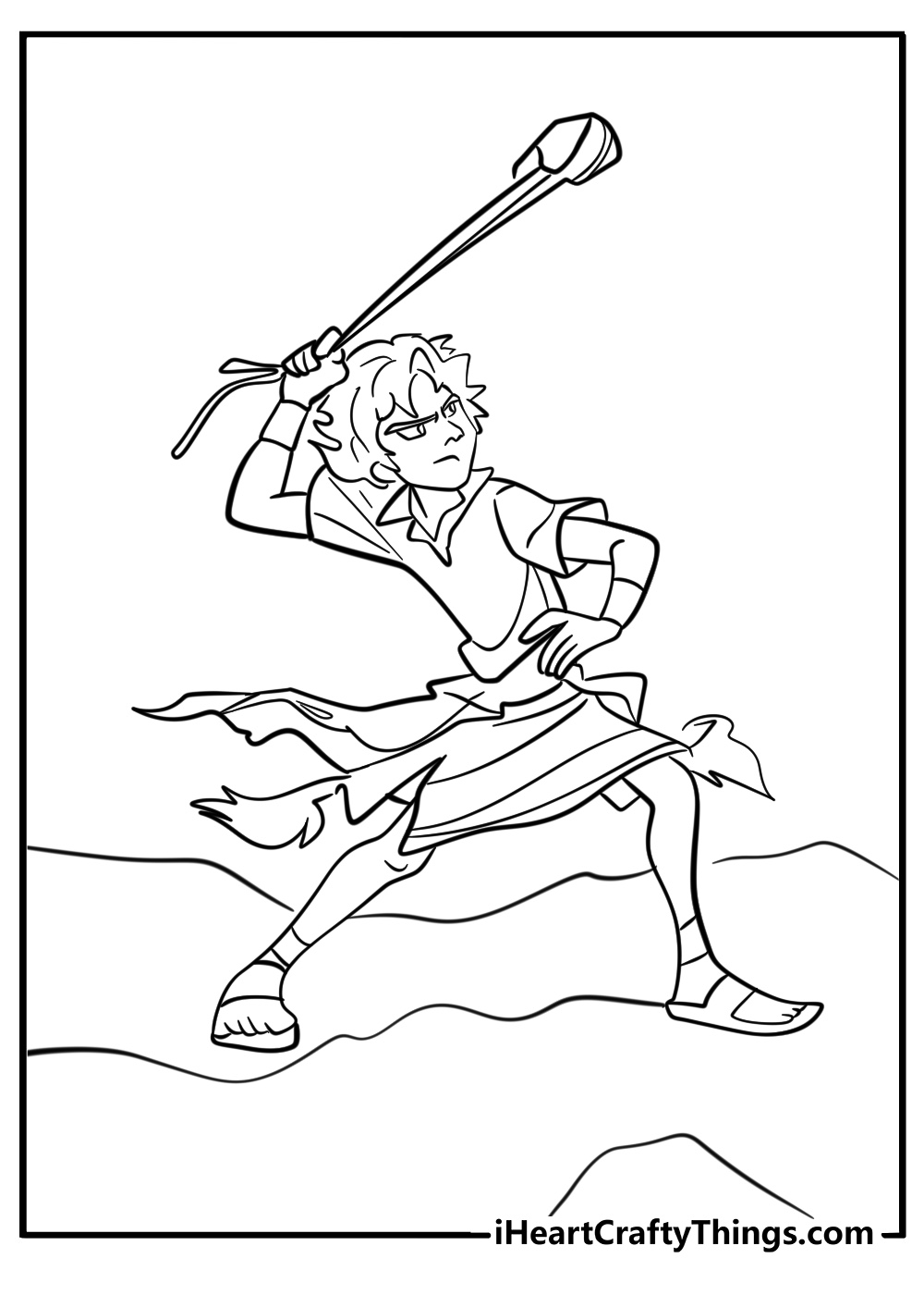 Goliath ready for battle detailed bible coloring page for adults