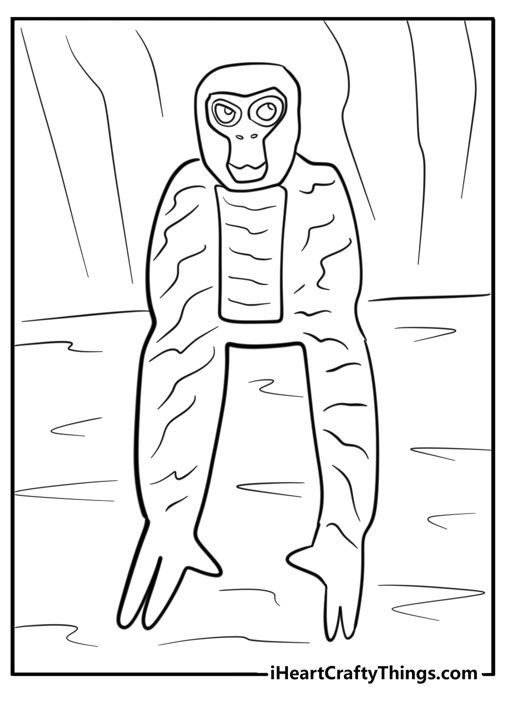 Gorilla tag long arms fun coloring page