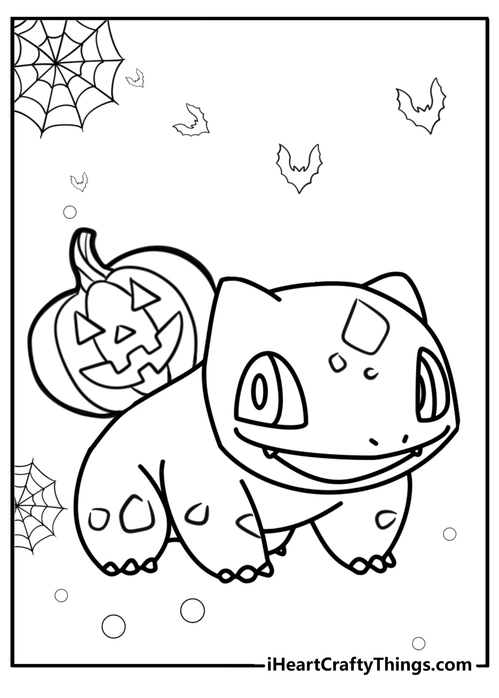 Halloween bulbasaur coloring page