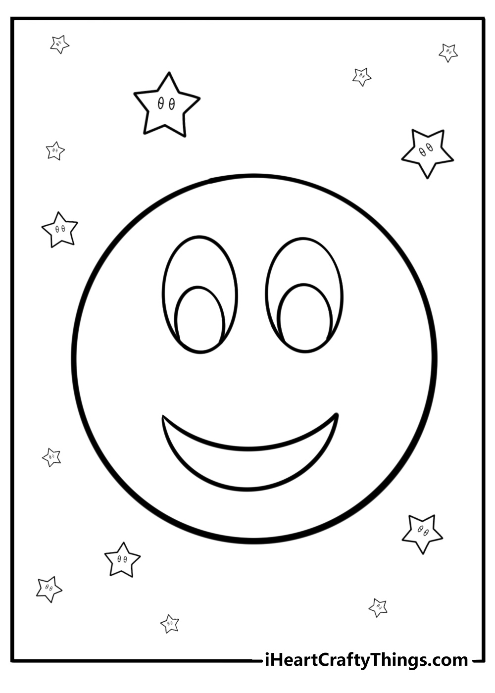 Happy smiley face detailed coloring sheet