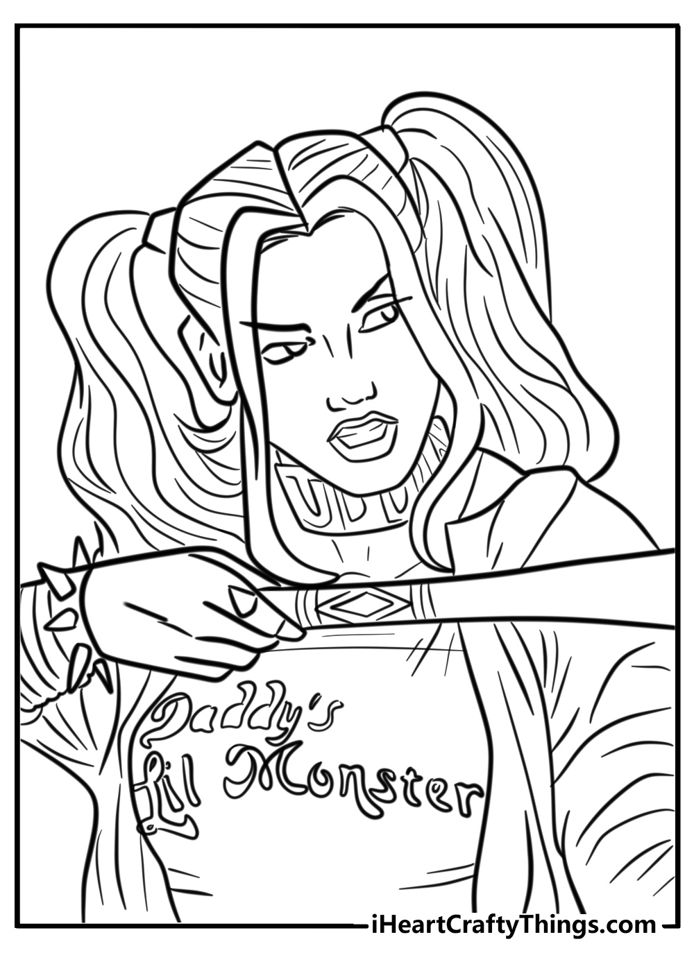 Harley quinn in suicide squad coloring sheet