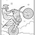 Honda motocross rider coloring page