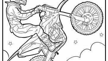 Honda motocross rider coloring page