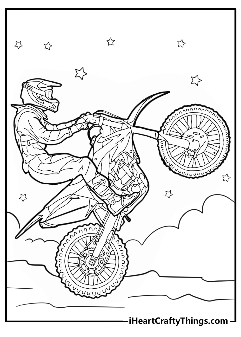 Honda motocross rider coloring page