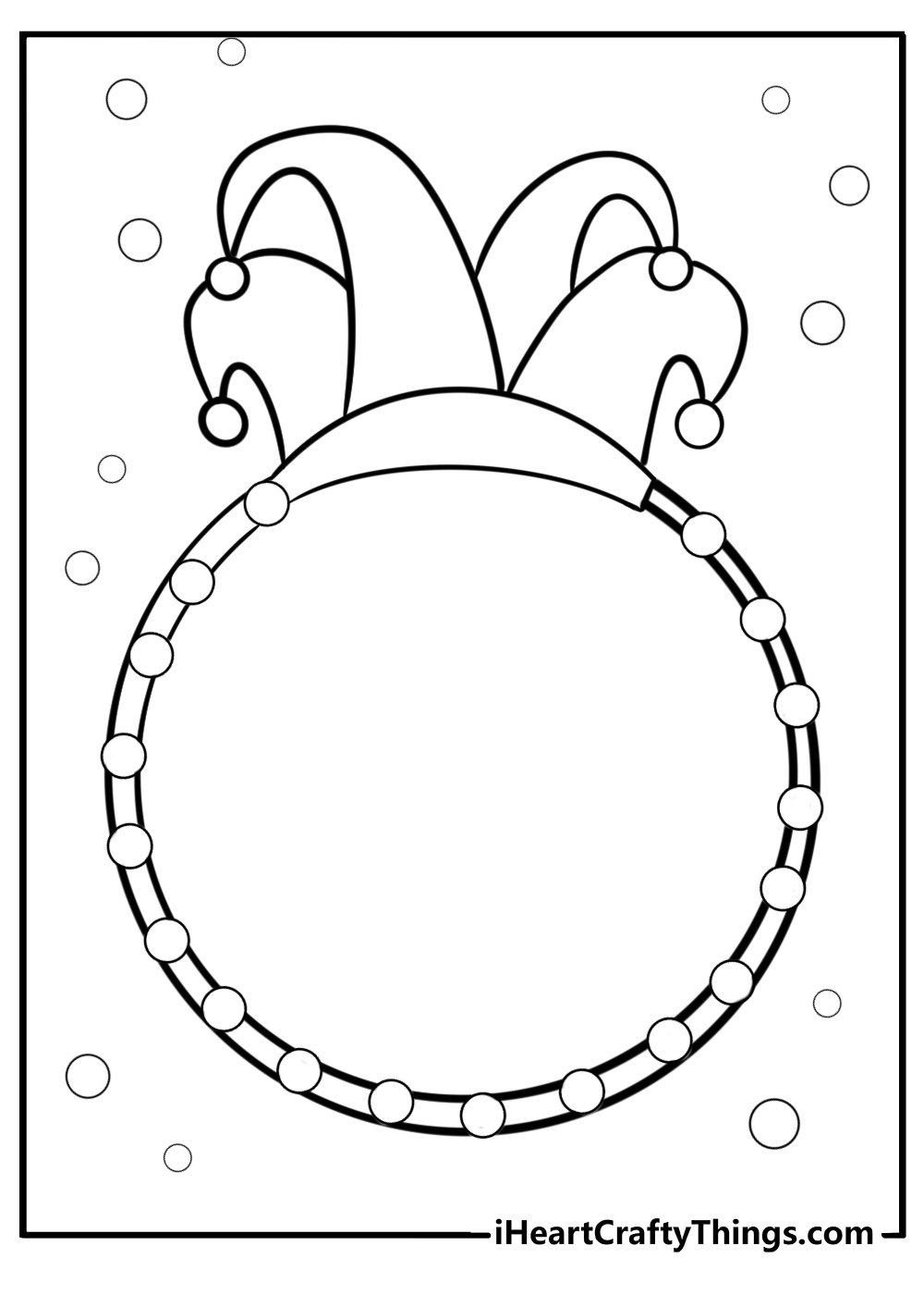 Jester hatwith beads free mardi gras coloring page pdf