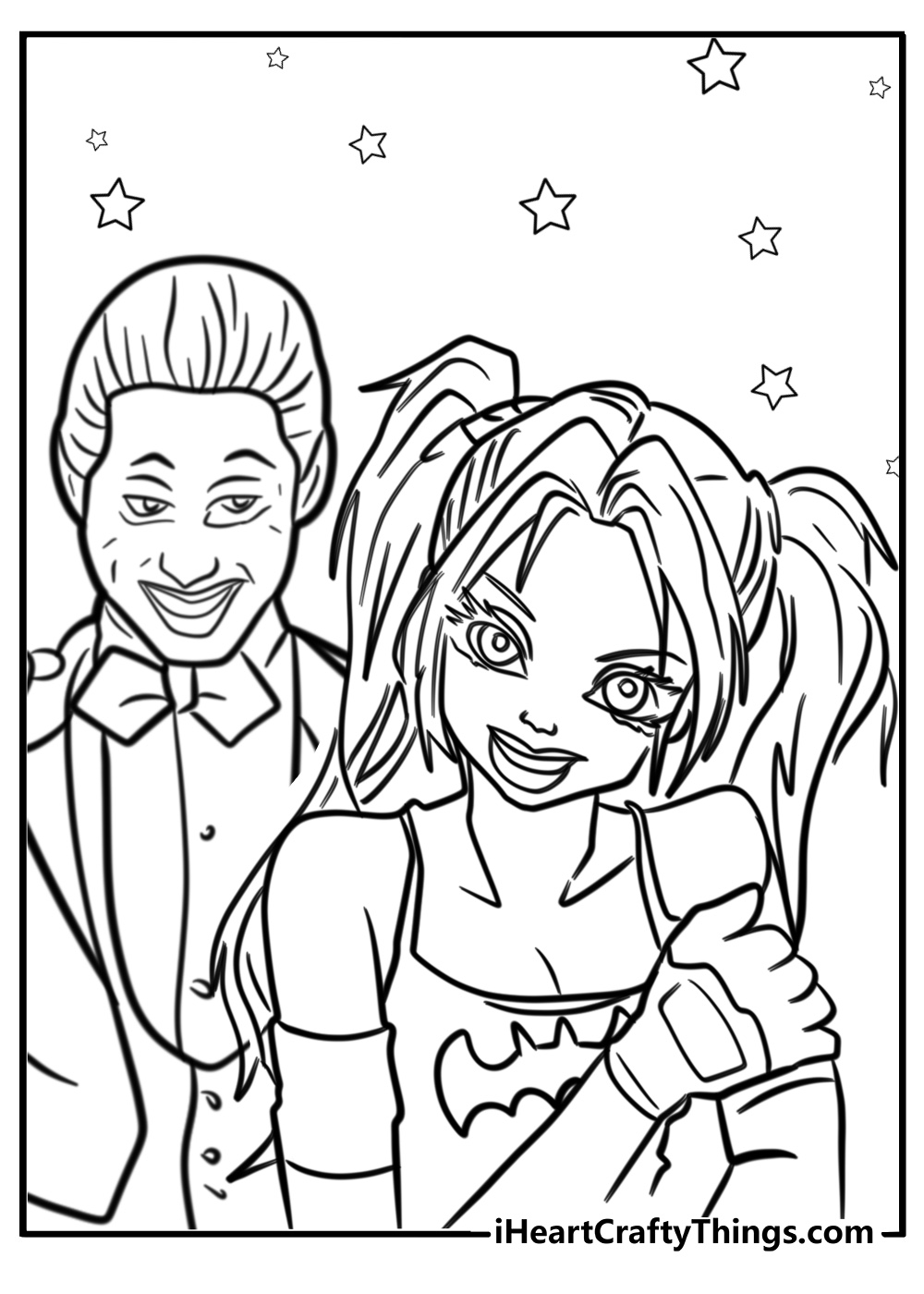 Joker and harley quinn coloring pictures