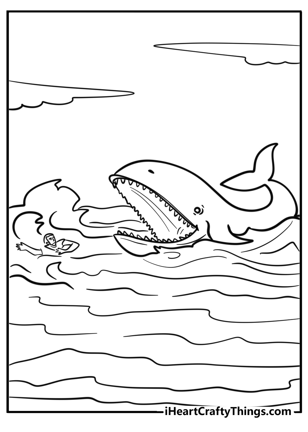 Jonah and the whale coloring pages