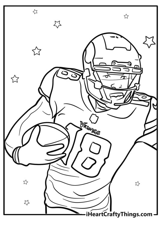 30 Justin Jefferson Coloring Pages - Justin Jefferson Action Pose Coloring Page 536x750