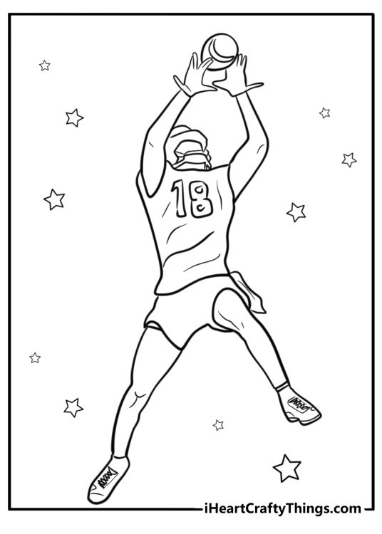 Justin Jefferson catching pass detailed coloring page