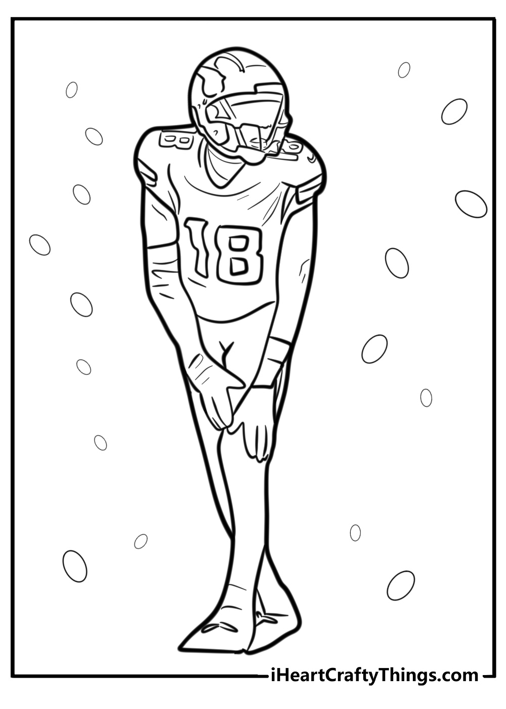 Justin Jefferson celebrating touchdown coloring sheet