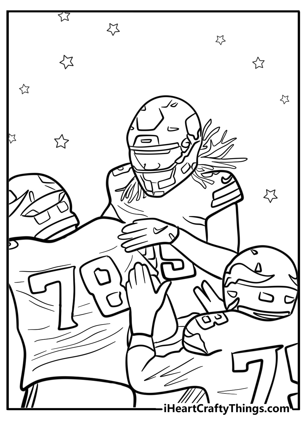 Justin Jefferson juking defender coloring sheet