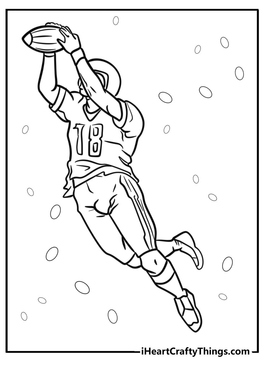 Justin jefferson making a catch free coloring page