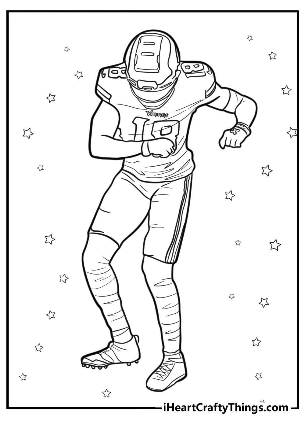 Justin jefferson nfl highlight moment coloring page