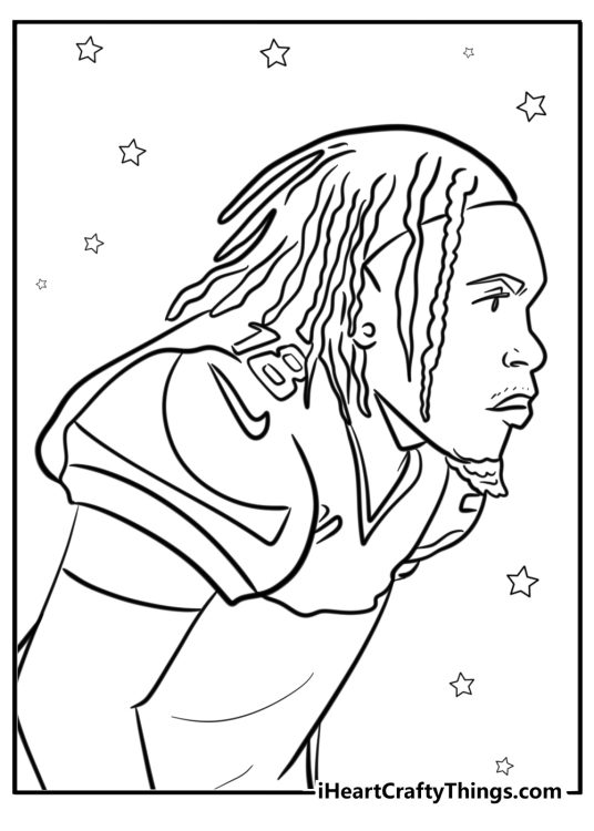 Justin jefferson vikings game action coloring page