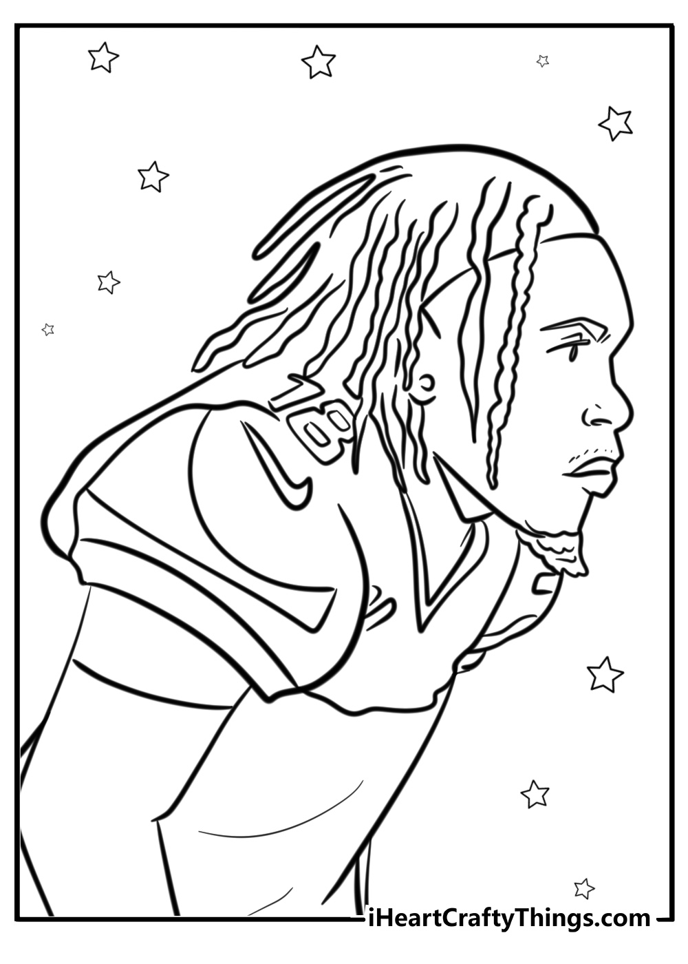 Justin jefferson vikings game action coloring page