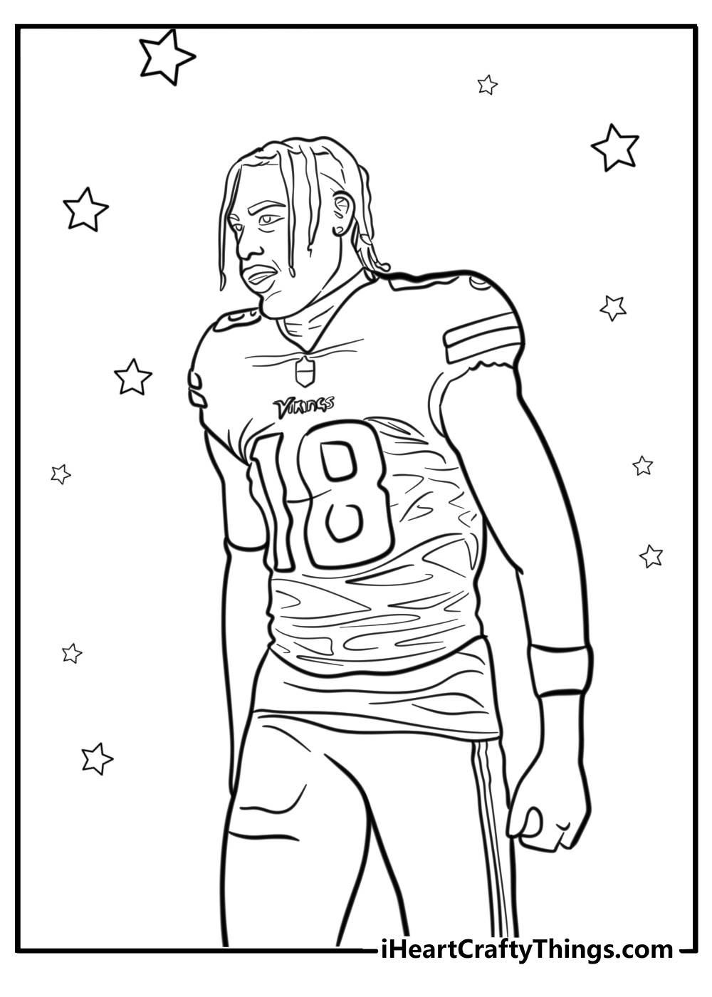 Justin jefferson wide receiver pose printable page