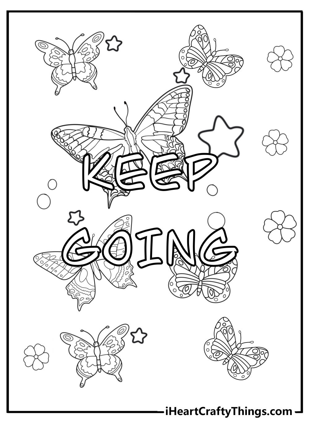 Keep going free printable quote coloring page