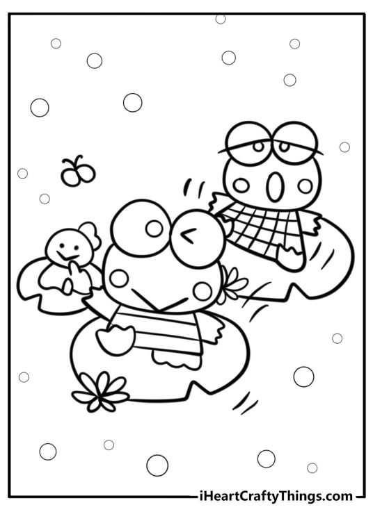 Keroppi coloring pages