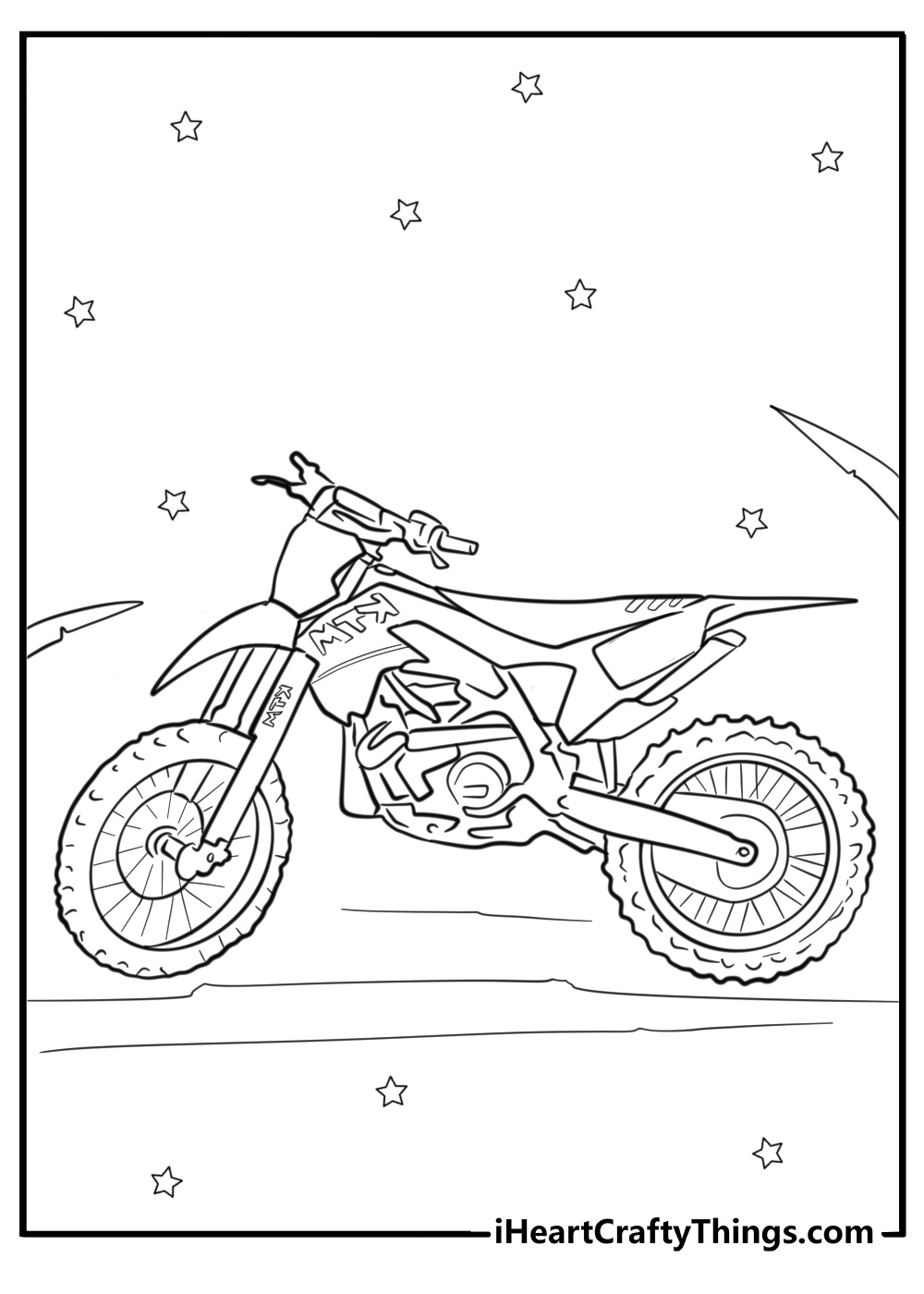 Ktm motocross rider coloring page