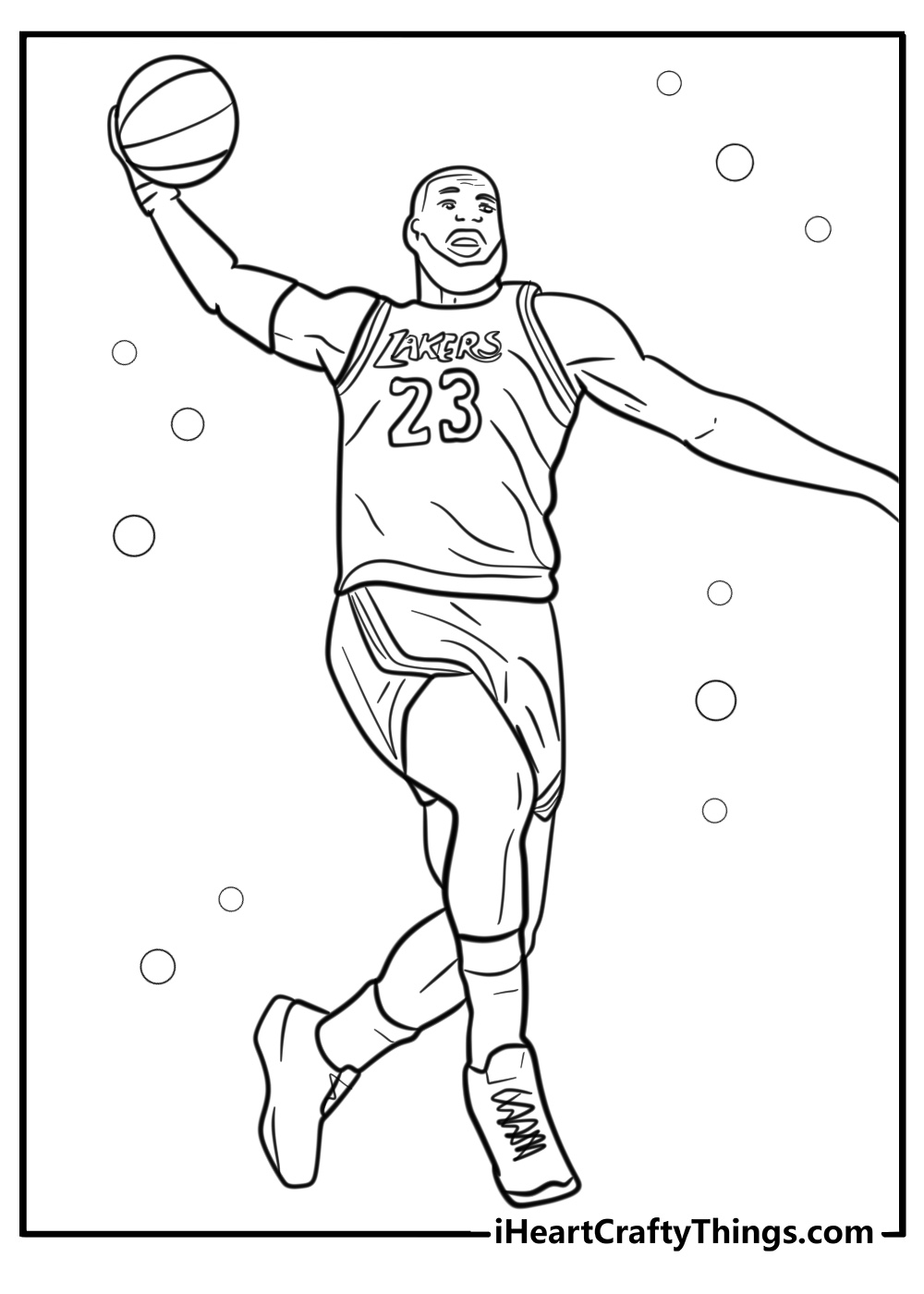 La lakers lebron james slam dunk coloring page