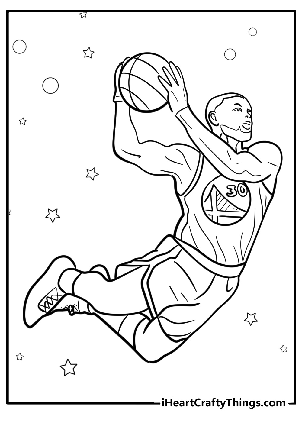 Lebron james dunking in a game coloring page