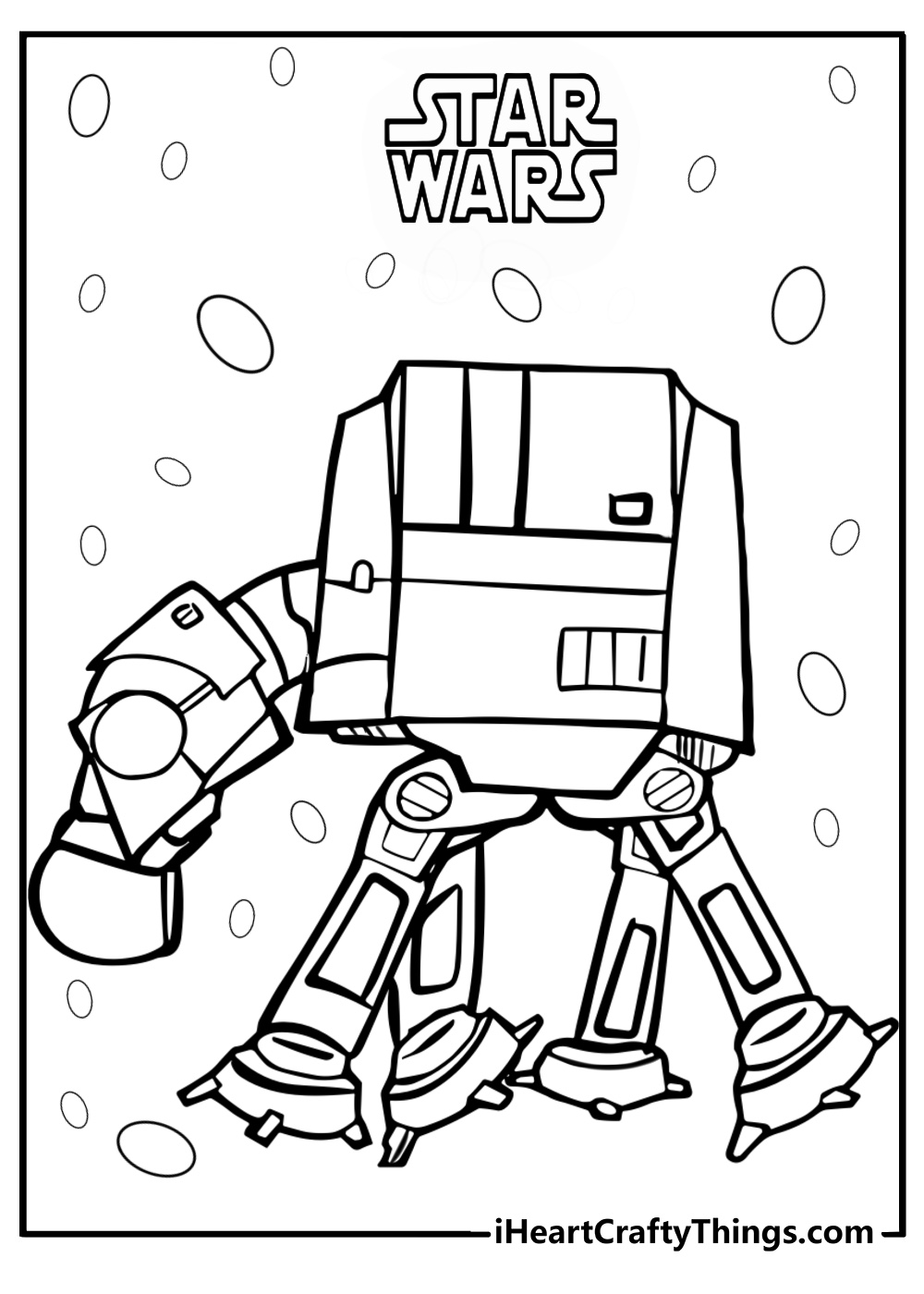 Lego at at walker on battlefield detailed coloring sheet