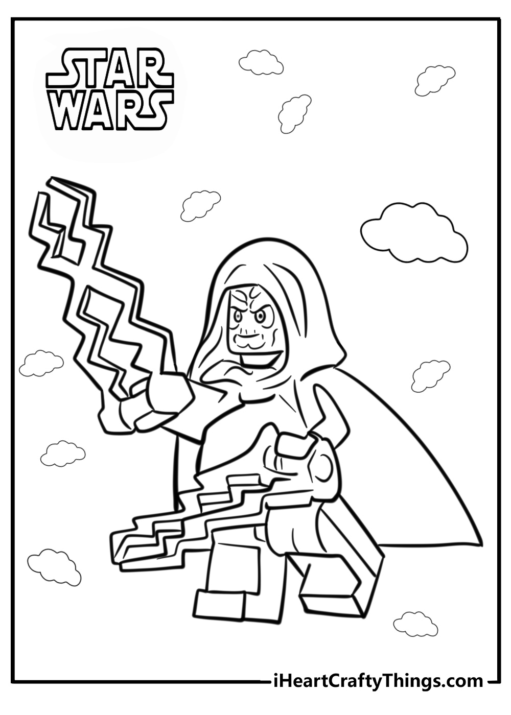 Lego emperor palpatine using the force coloring sheet