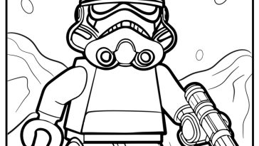 Lego stormtrooper ready for battle fun coloring sheet