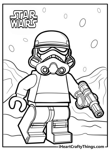 Lego stormtrooper ready for battle fun coloring sheet