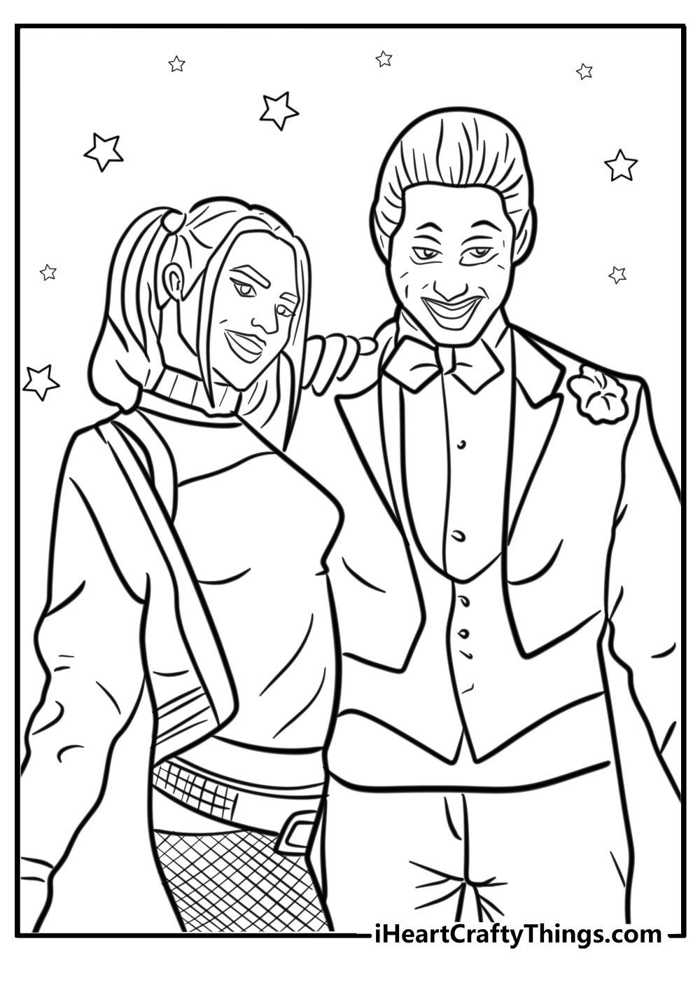 Love joker and harley quinn coloring pages