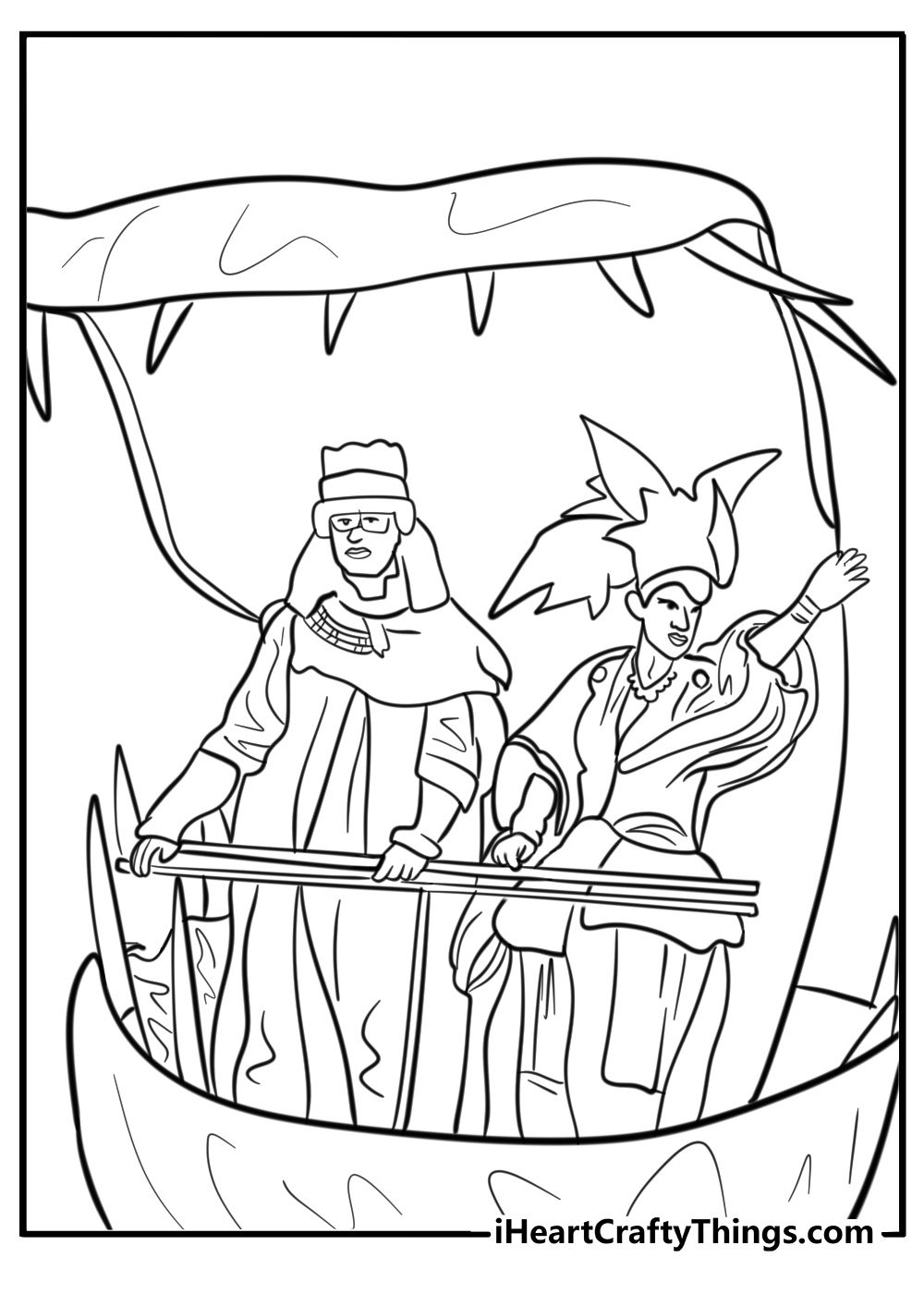 Mardi gras king and queen on a float free coloring page pdf