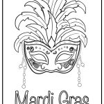 Mardi gras mask with intricate design detailed coloring sheet