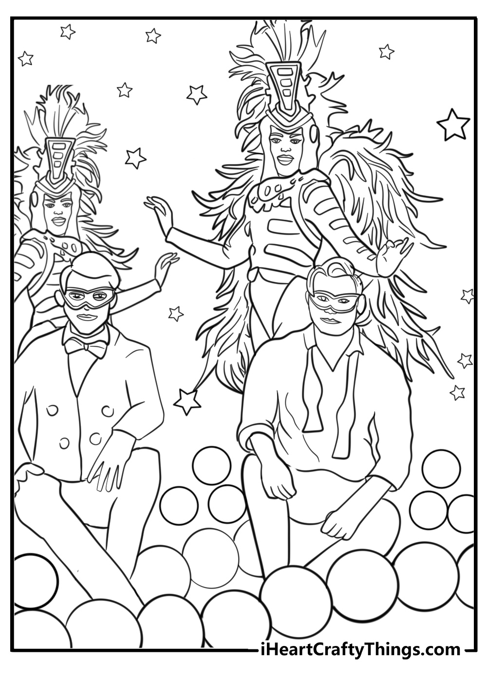 Mardi gras masquerade ball fun coloring sheet for kids