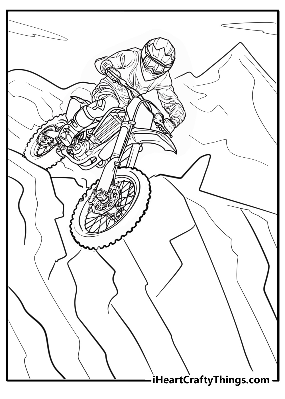 Motocross rider on husqvarna coloring page