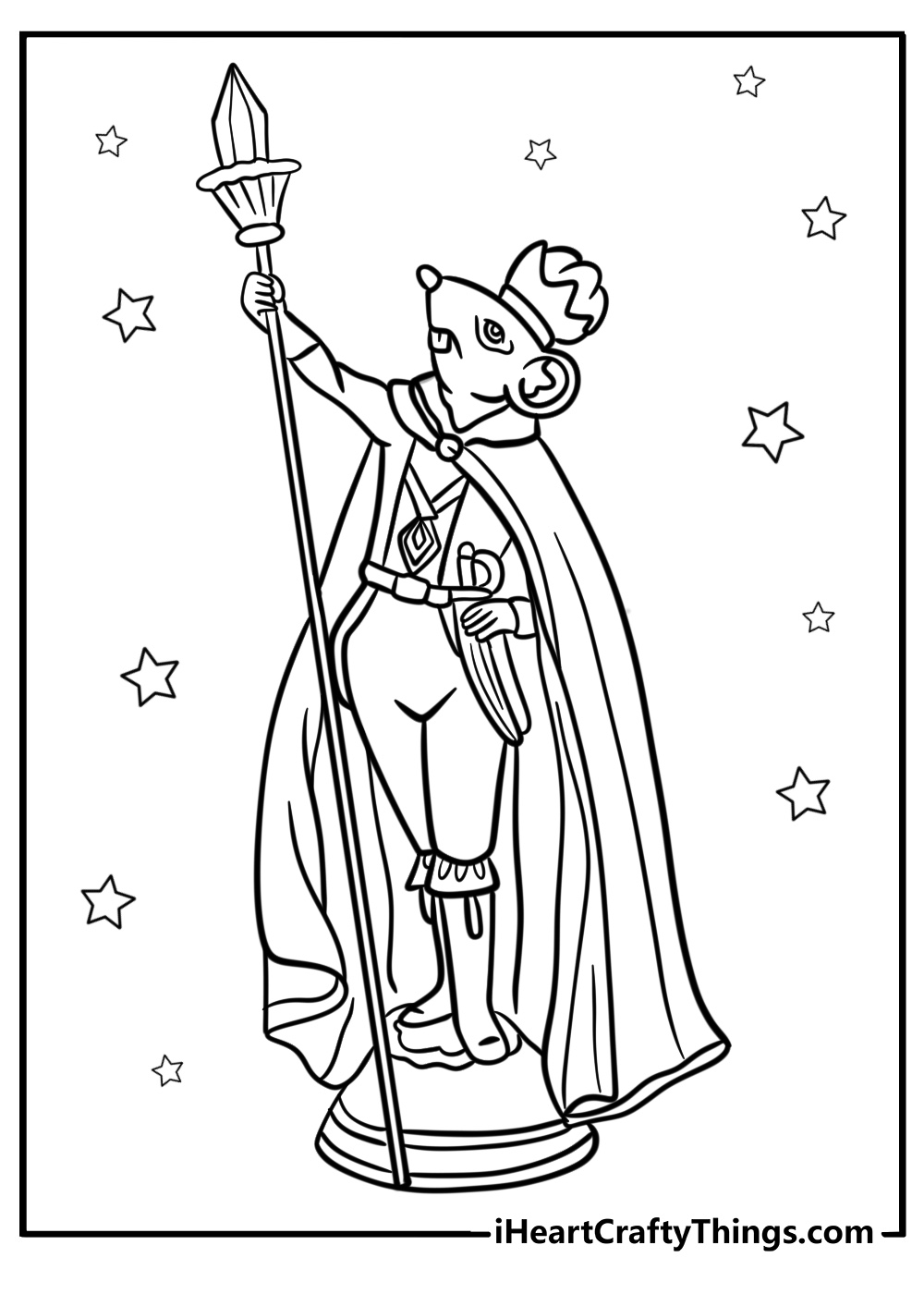 Mouse king plotting detailed nutcracker coloring sheet