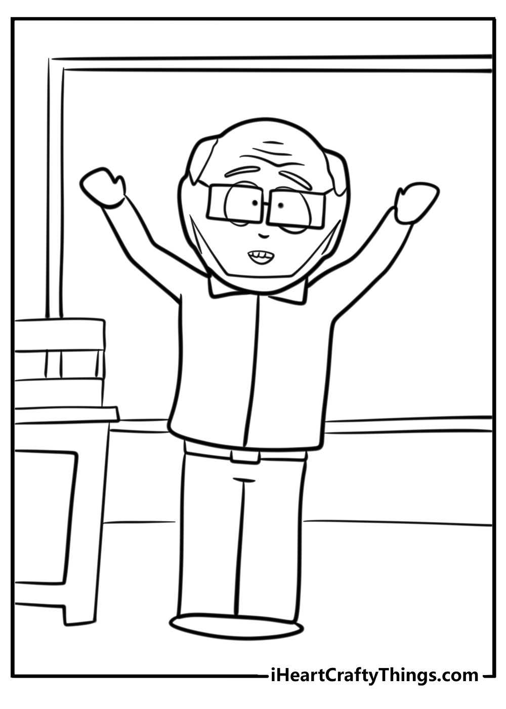 Mr garrison teaching the class printable south park coloring sheet