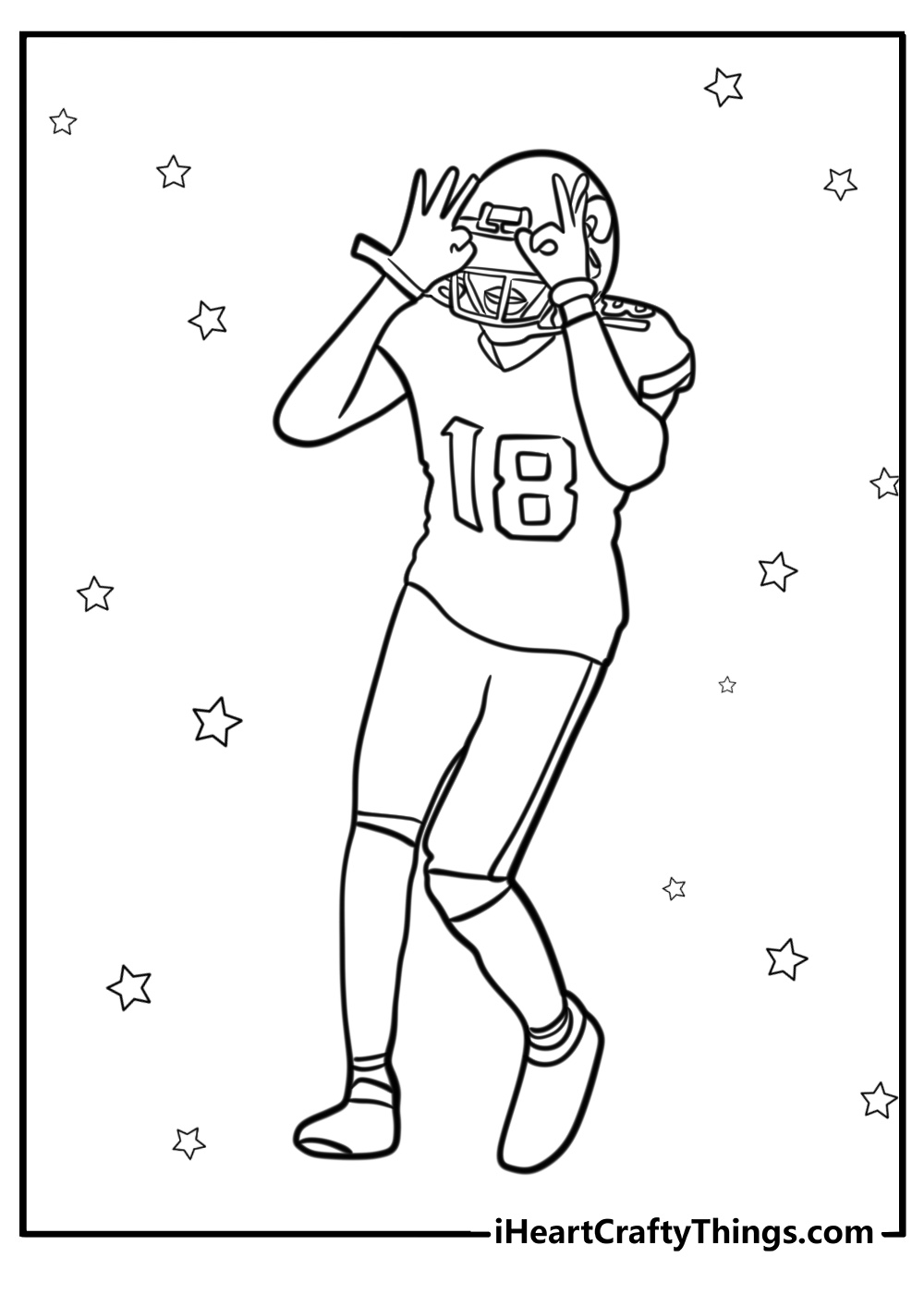 Nfl justin jefferson athletic pose coloring page