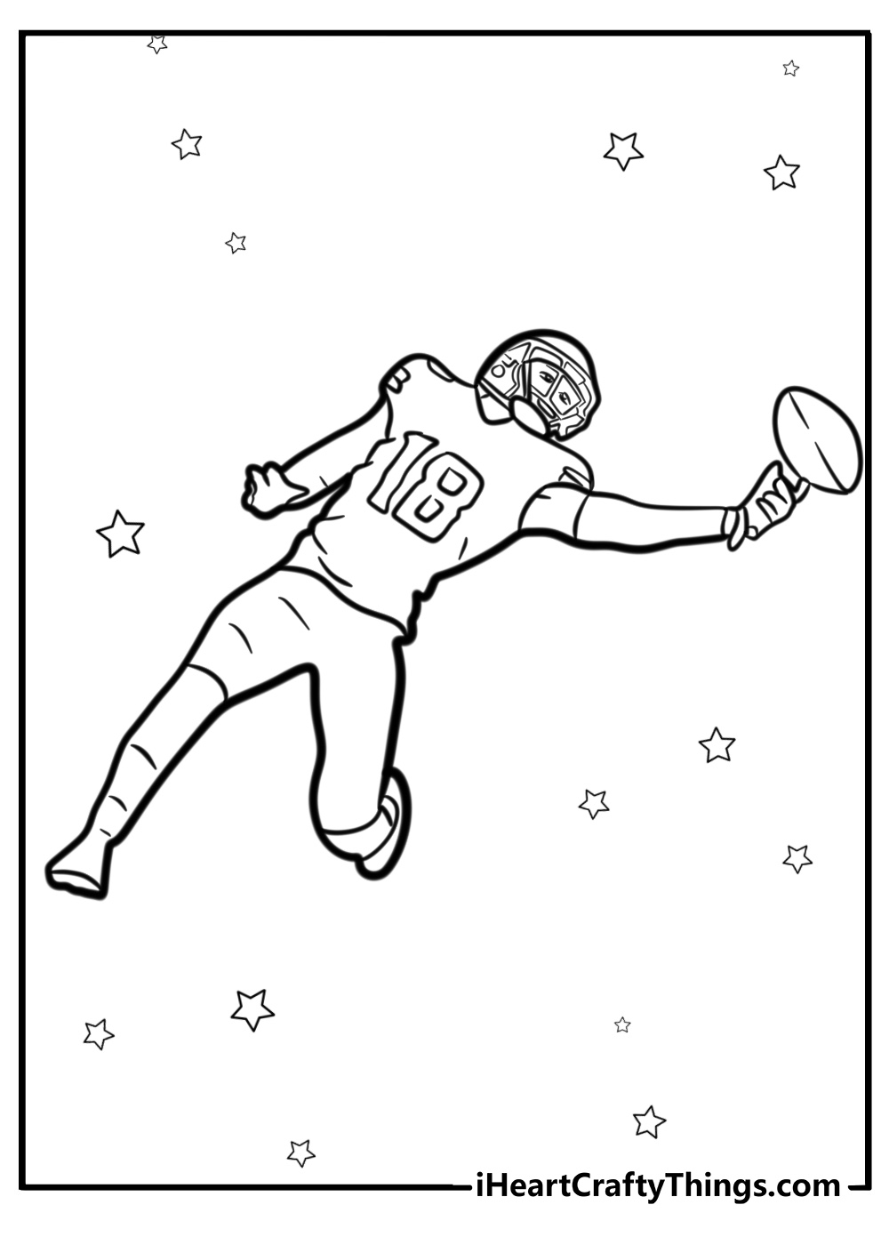 Nfl justin jefferson detailed coloring sheet