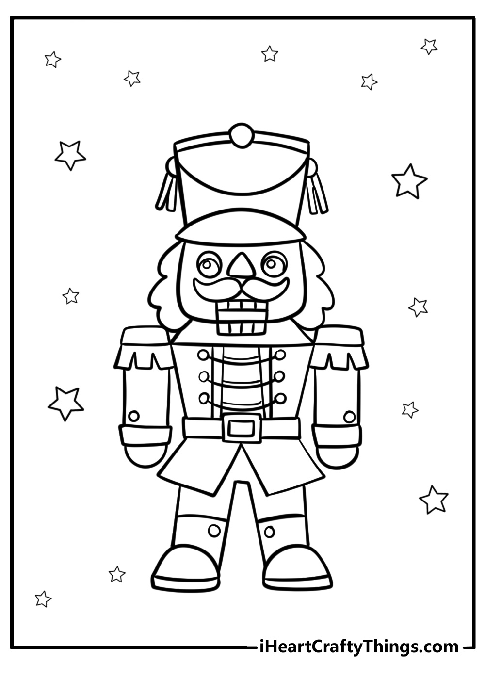 Nutcracker soldier ready for battle coloring page for kids