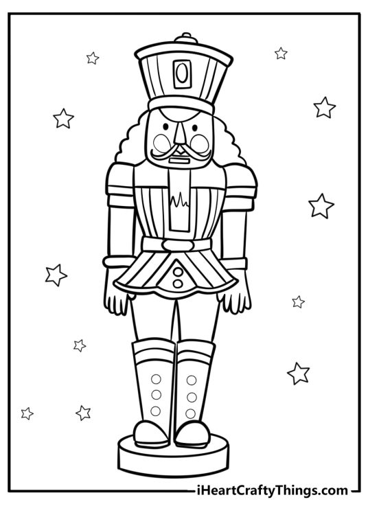 Nutcracker soldier standing tall printable coloring page