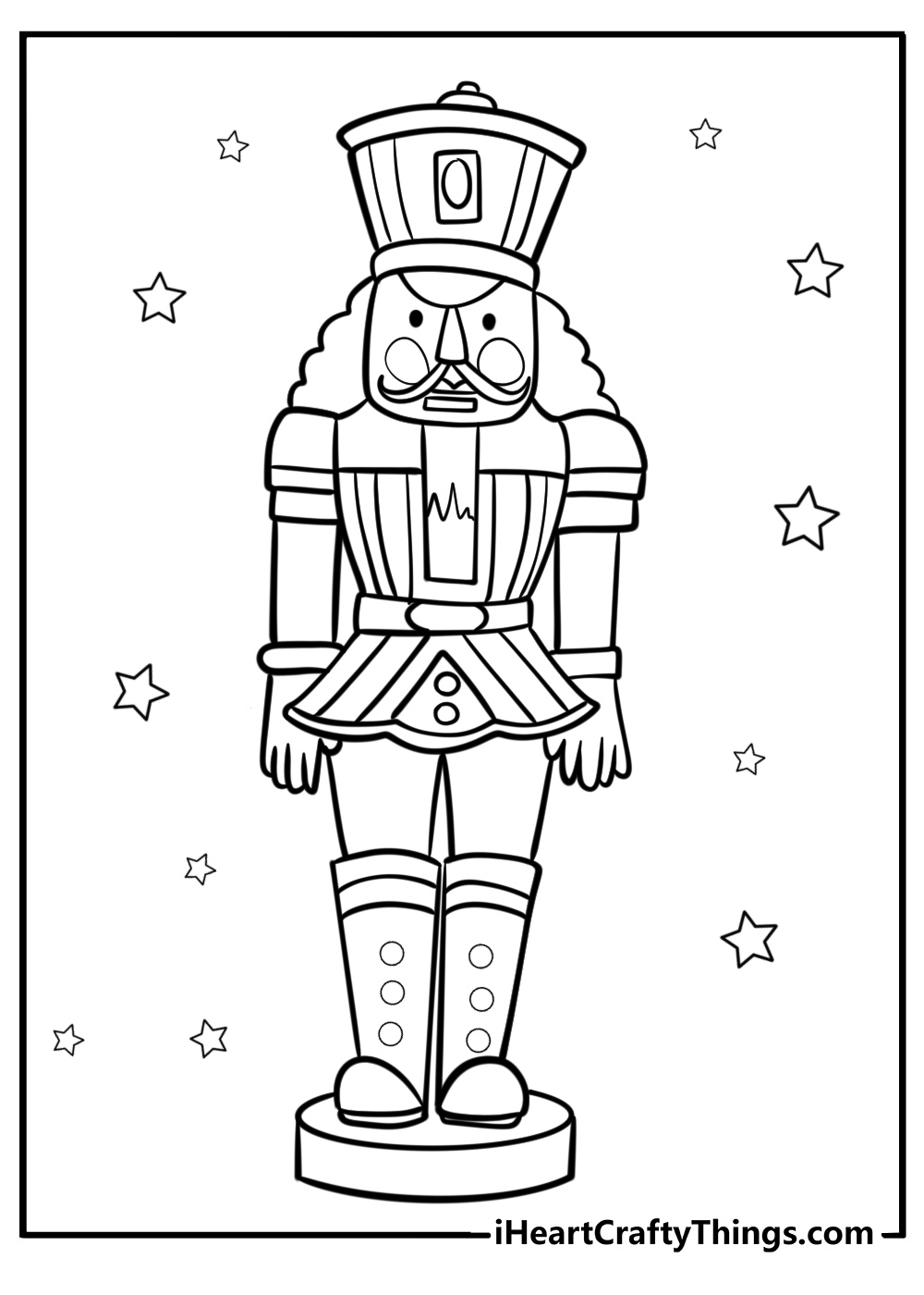 Nutcracker soldier standing tall printable coloring page