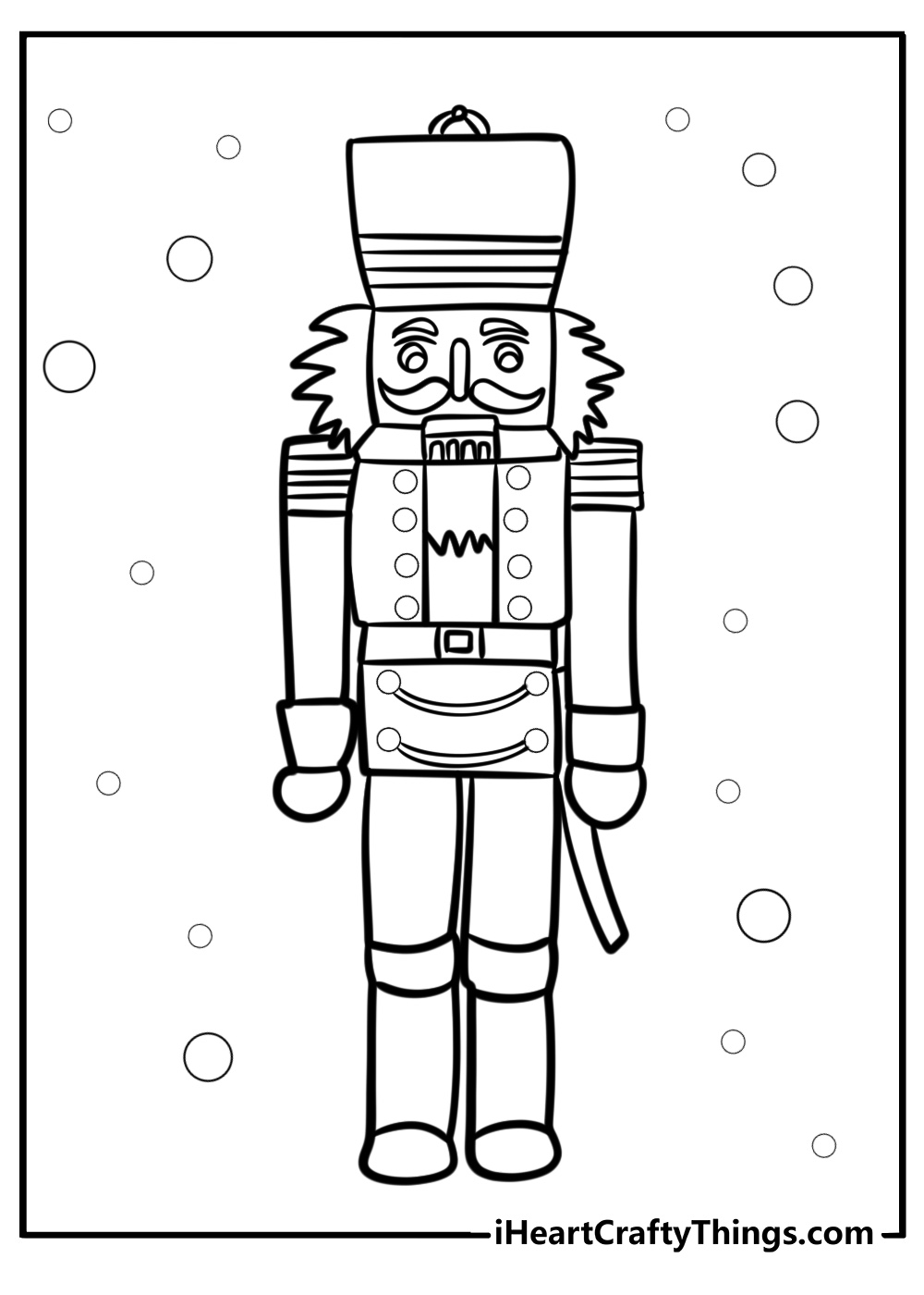 Nutcracker soldier with royal cape detailed coloring sheet